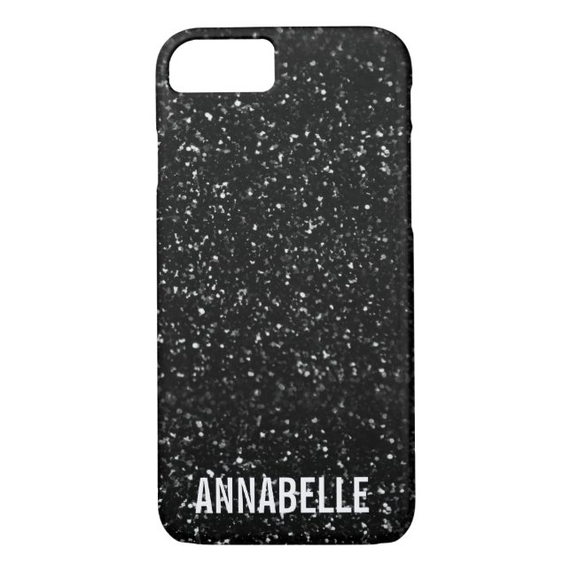 Coques Case-Mate iPhone Fille chic parties scintillant briller NOIR ajoute (Dos)
