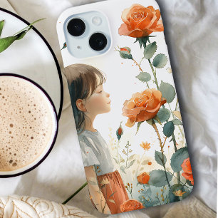 Coque Pour iPhone 15 Fille dans le jardin Rose   Juin Fleur de naissanc