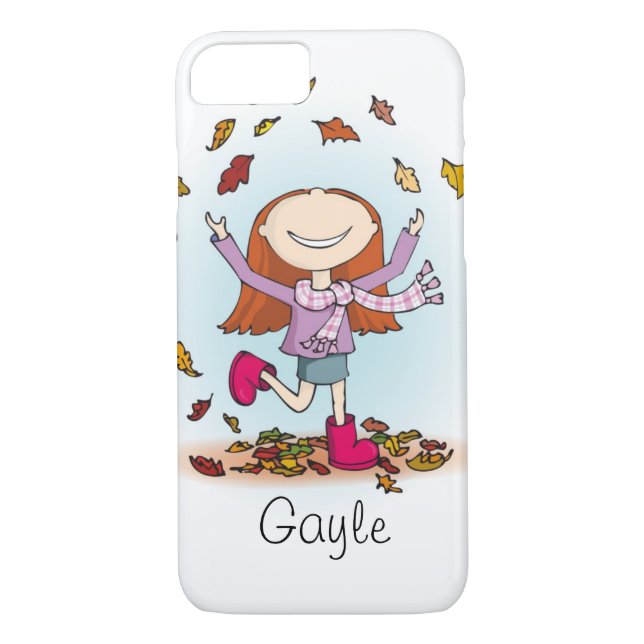 Coques Case-Mate iPhone Fille d'automne jouant avec des feuilles (Dos)