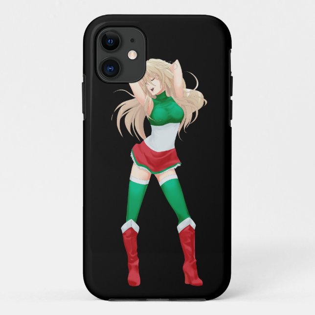 Coques Case-Mate iPhone Fille de drapeau de Manga d'Italien de l'Italie (Dos)