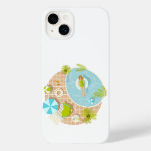 Coque Pour iPhone 14 Plus Fille de piscine en bikini plage d'été