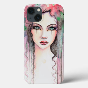 Coques Pour iPhone Fille peinte à l'aquarelle abstraite colorée