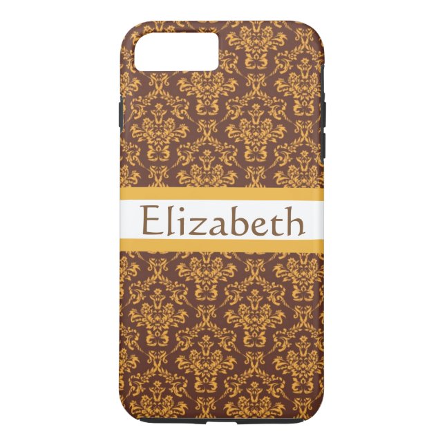 Coques Case-Mate iPhone Fille Personnalisée Damas Modernes Avec Nom (Dos)
