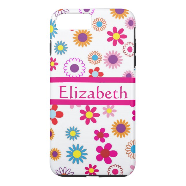 Coques Case-Mate iPhone Fille Personnalisée Marguerite Moderne Avec Nom (Dos)