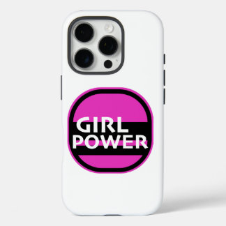 Coques iPhone 16 Pro Fille Power imprimer nouveauté, police blanche
