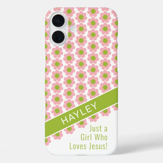 Coques Case-Mate iPhone Fille qui aime Jésus rose marguerite (Verso)