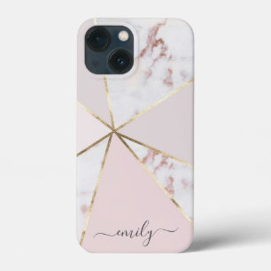 Case-Mate iPhone Case Fille Rose Gold Blush Nom géométrique Moderne