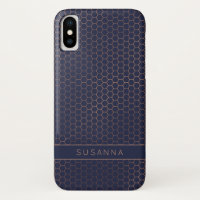 Fille Rose Gold Foil Marine Hexagon Géométrique