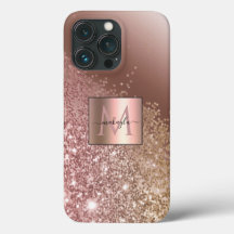Fille Rose Gold Parties scintillant Nom Monogramme