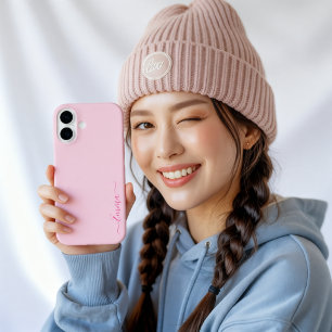 Coques iPhone 16 Fille rose moderne Imprimer tendance