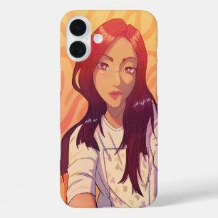 Coques iPhone 16 Plus Fille rouge Anime