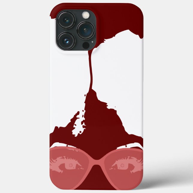 Coques Case-Mate iPhone Fille rouge avec Afro avec lunettes de soleil rose (Verso)