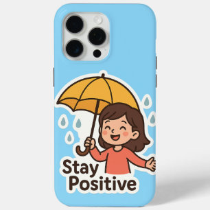 Coque iPhone 15 Pro Max Fille sous la pluie... mais avec un sourire