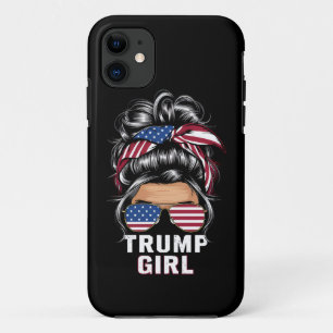Case-Mate iPhone Case Fille Trump Chignon Décoiffé Drapeau États-Unis Él