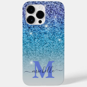 Coque Pour Pour iPhone 14 Pro Max Fille violet et Parties scintillant bleue Ombre Mo