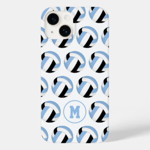 Coque Pour iPhone 14 filles bleu clair noir volleyballs motif