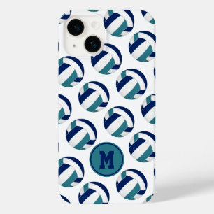 Coque Pour iPhone 14 filles bleu marine turquoise volleyballs motif