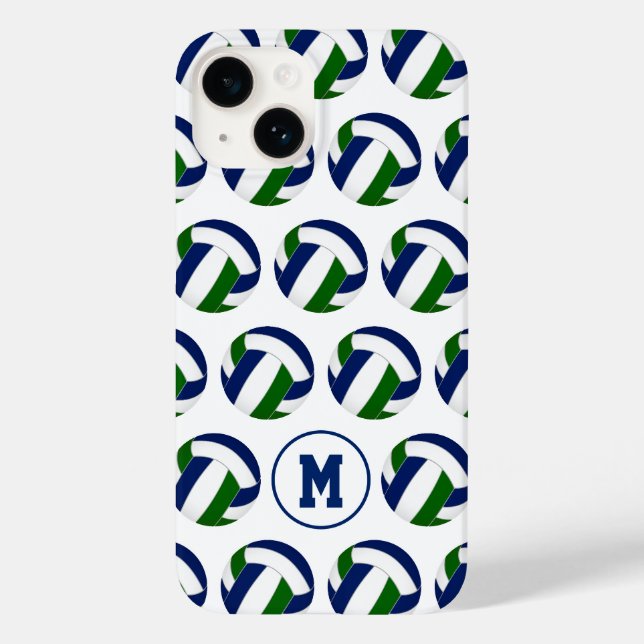 Coques Case-Mate iPhone filles bleu vert volleyballs motif (Verso)