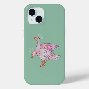 Coque Pour iPhone 15 Filles d'oies Duo d'oies de l'art folklorique fa