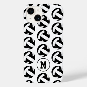 Coque Pour iPhone 14 filles noir blanc volleyballs motif