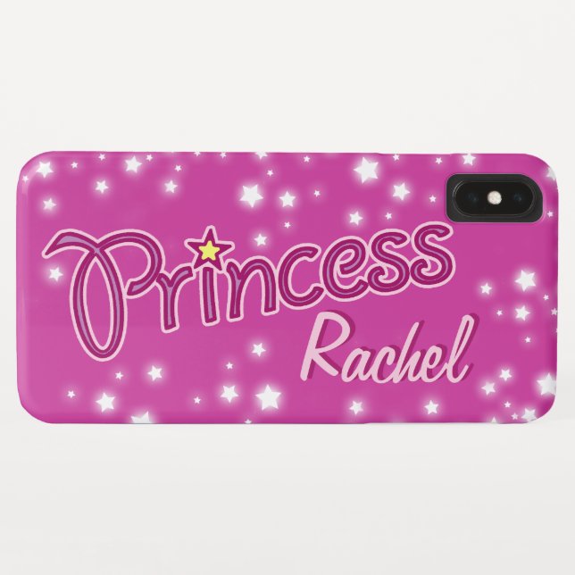 Coques Case-Mate iPhone Filles nommées princesse star violet rose (Dos (Horizontal))