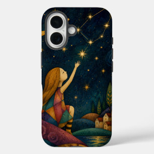 COQUES iPhone 16 FILLETTE FANTAISISTE ATTRAPANT LES ÉTOILES