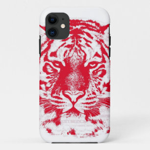 Case-Mate iPhone Case Fin rouge et blanche de visage de tigre