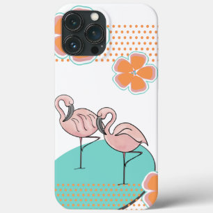 iPhone 13 Pro Max Case Flamant rose côté piscine