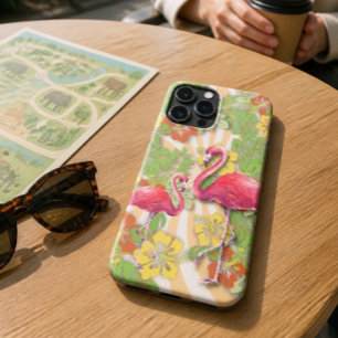 Case-Mate iPhone Case Flamant Rose et Fleurs Abstrait Coloré