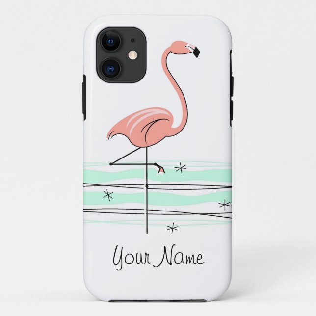 Coques Case-Mate iPhone Flamant rose Ocean 'Nom' iPhone 11 dur (Dos)