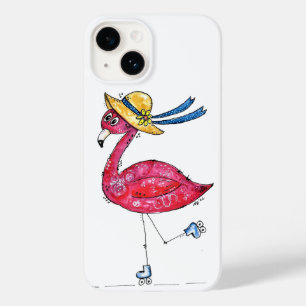Coque Pour iPhone 14 Flamant rose rose mignon et capricieux sur les pat