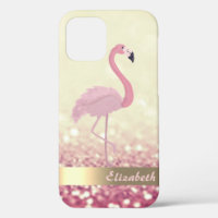 Flamant rose rose moderne Ombre Parties scintillan