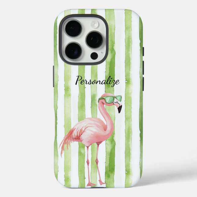 Coques Case-Mate iPhone Flamant rose rose vert (Verso)