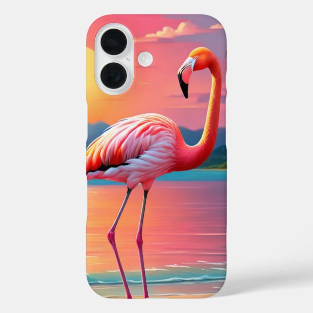 Coques Case-Mate iPhone Flamant rose Sunset Tropical Beach (Verso)