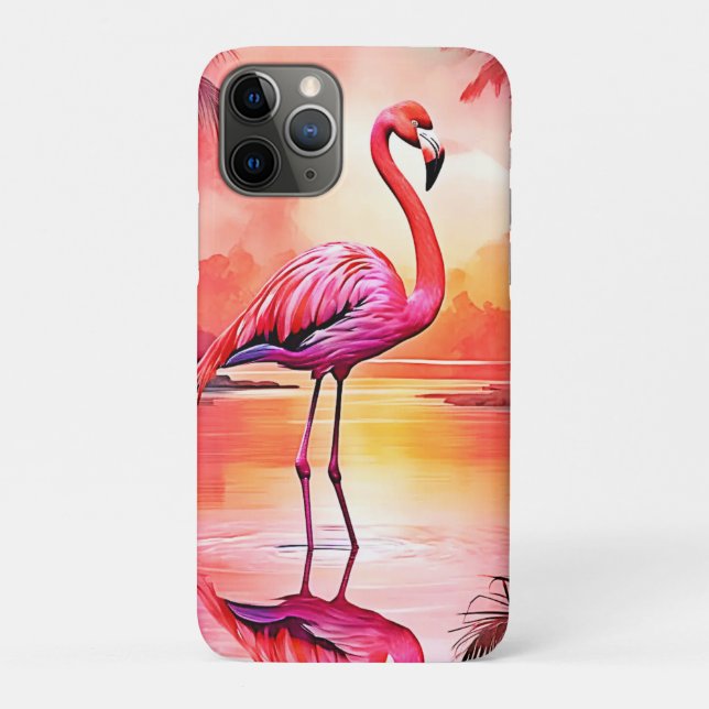 Coques Case-Mate iPhone Flamant rose tropicale dynamique (Dos)