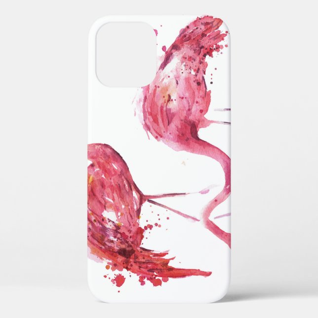 Coques Case-Mate iPhone Flamants roses aquarelle, Design élégant. (Verso)