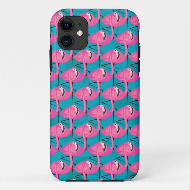 Coques Case-Mate iPhone Flamants roses au néon (Dos)