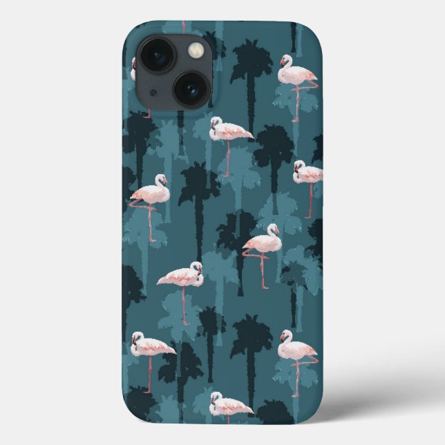 Coques Case-Mate iPhone Flamants roses Pastel En Turquoise (Verso)
