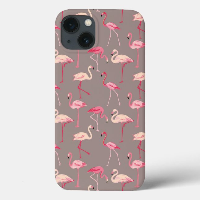 Coques Case-Mate iPhone Flamants roses rétro (Verso)