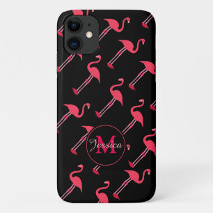 Case-Mate iPhone Case Flamants roses roses sur Noir Personnalisé
