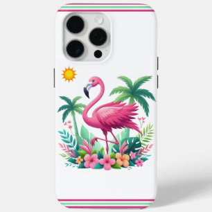 Coque iPhone 15 Pro Max Flamingo rose tropicale/Floride
