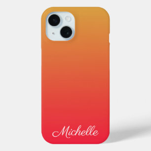 Coque Pour iPhone 15 Flamme personnalisée rouge et jaune ombre