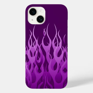 Coque Pour iPhone 14 Flammes de course violet cool