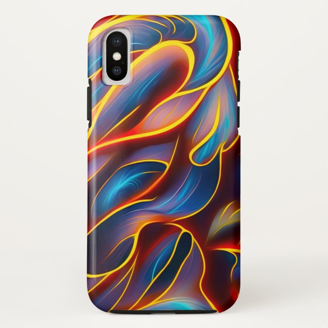 Coques Case-Mate iPhone Flammes rouges bleues Abstraites (Dos)