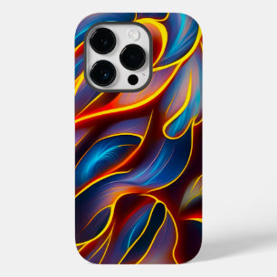 Coque Pour iPhone 14 Pro Flammes rouges bleues Abstraites