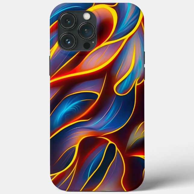 Coques Case-Mate iPhone Flammes rouges bleues Abstraites (Verso)