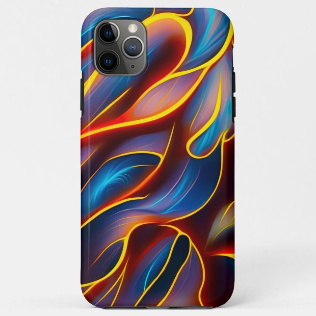 Coques Case-Mate iPhone Flammes rouges bleues Abstraites (Dos)