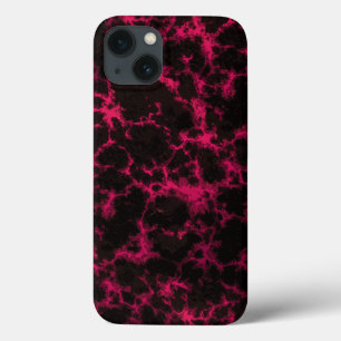 Etui iPhone 13 Flammes vives tachetées rose et noir