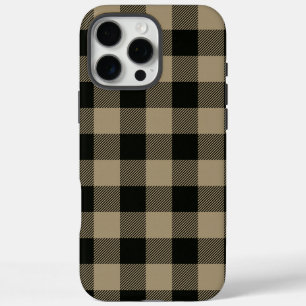 Coques iPhone 16 Pro Max Flanelle à carreaux rustique/vintage 