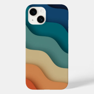 Coque Pour iPhone 14 Flat Boho Paysage Abstrait Coucher de soleil et mo